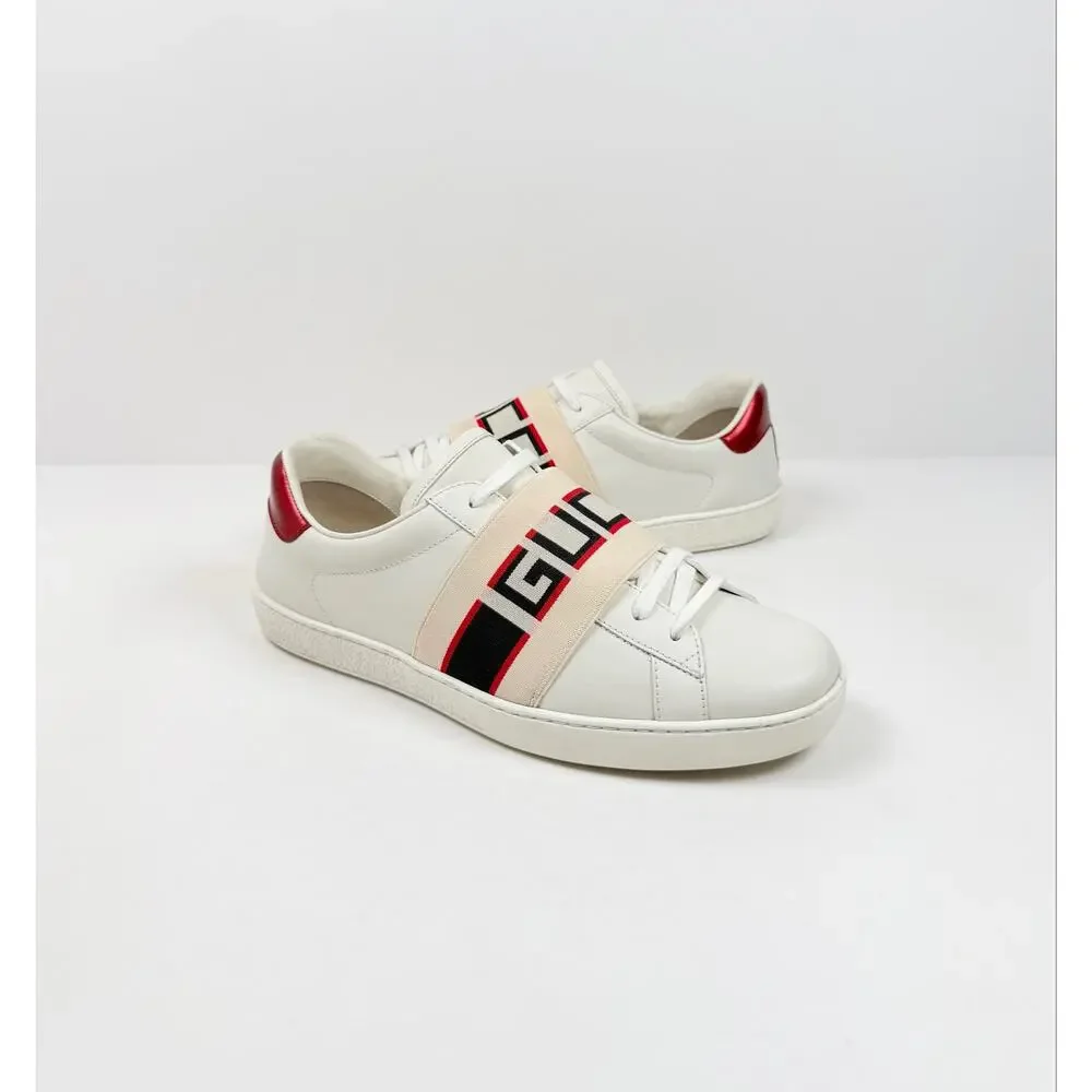 Size 7US - Gucci Ace Strap Leather Low Top